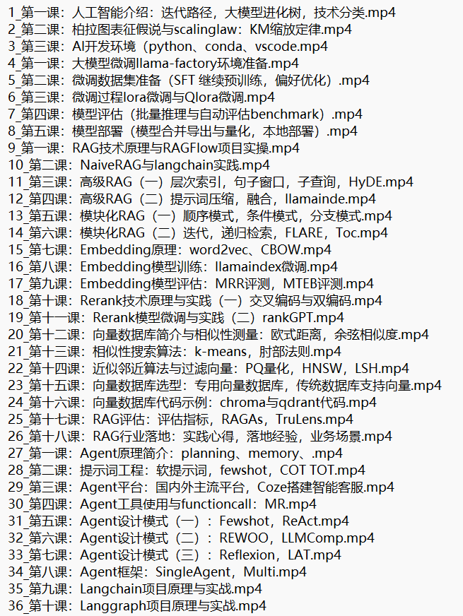 AI大模型應(yīng)用開發(fā)模型訓(xùn)練RAG-Agent-AI項(xiàng)目實(shí)戰(zhàn) 視頻教程 下載 圖1