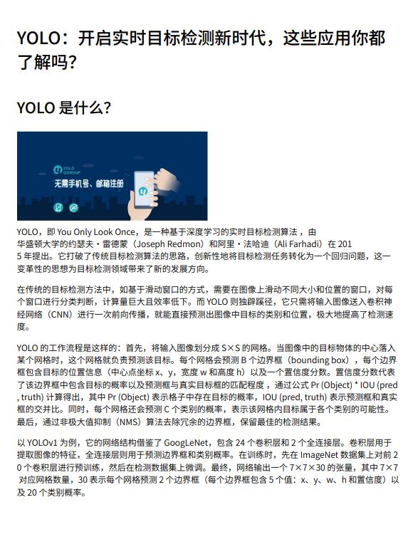 【計算機視覺】YOLO實時目標檢測算法綜述：原理、特點、應用領域及發(fā)展趨勢分析 PDF 下載 圖1