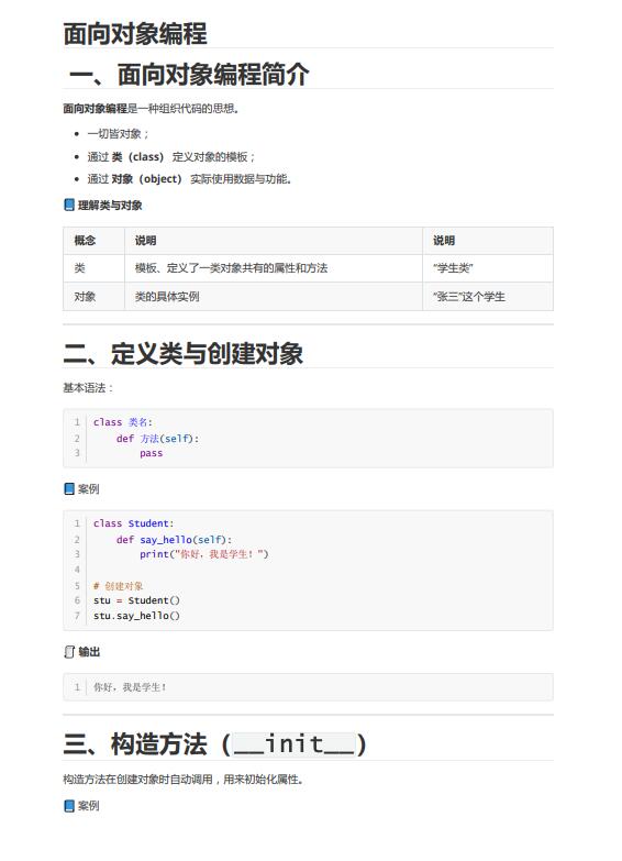 【Python編程】面向對象核心概念解析：類與對象、繼承封裝多態(tài)及學生管理系統(tǒng)設計實現(xiàn) PDF 下載 圖1